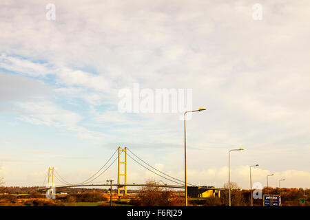 Der Humber-Brücke, die fünftgrößte Single-Span-Suspension Brücke der Welt Humberside UK England britische Brücken Stockfoto