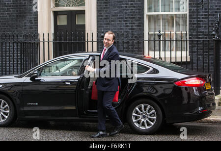 Matthew Hancock, Minister für das Cabinet Office und Paymaster General, kommt in der Nummer 10 Downing Street für eine Kabinettssitzung Stockfoto