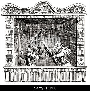 Punch and Judy.  Nach der Abbildung von George Cruikshank.  Von Punch and Judy veröffentlicht 1828. Stockfoto