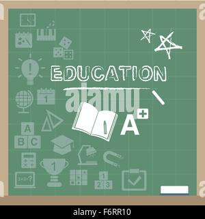 Bildung-Symbole auf der Tafel Stock Vektor