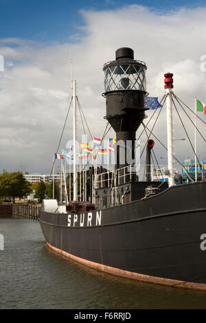 Großbritannien, England, Yorkshire, Hull, Princes Dock, Spurn Feuerschiff, geführte Schiffe durch die Mündung des Humber bis 1975 Stockfoto