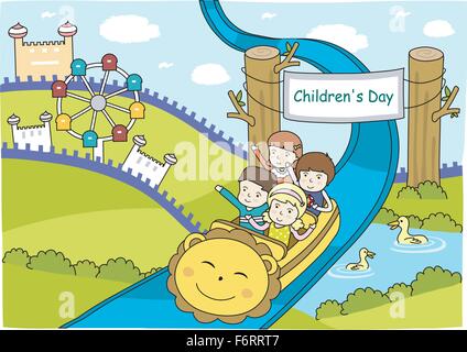 Hintergrund der Bildung für Kinder in Freizeitpark Stock Vektor