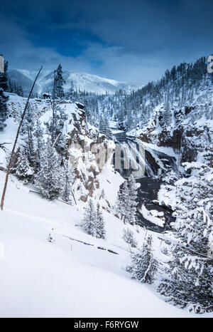Ansicht von Gibbon Falls, Yellowstone-Nationalpark, Wyoming, Vereinigte Staaten von Amerika Stockfoto