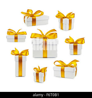 Reihe von Geschenk-Box isoliert Stockfoto