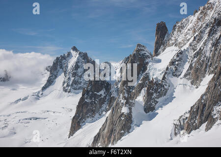 Mont Blanc im Schnee, Chamonix, Frankreich Stockfoto