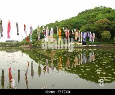 Schöne Landschaft in Rengeji-Lke Park, Fujieda, Japan Stockfoto