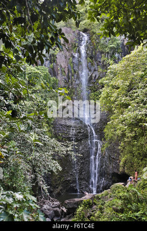 Hana, Hawaii, USA. 3. November 2015. Wailua Falls auf dem Hana-Highway in Hana, Hawaii. © Nicolaus Czarnecki/ZUMA Draht/Alamy Live-Nachrichten Stockfoto