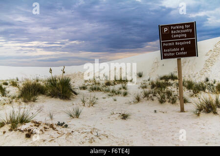 White sands National Monument vor Sturm Stockfoto