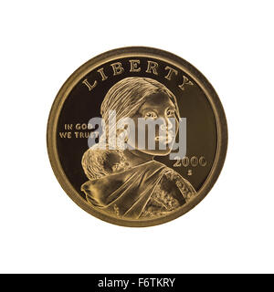 US Sacagawea - Dollar-Münze Stockfoto