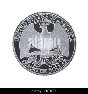 Die Kehrseite der USA Viertelbrücke mit 25 Cent Münze Stockfoto