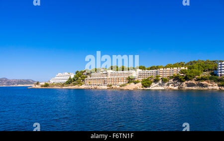 Spanien, Mallorca, Santa Ponca, Hotels am Strand Stockfoto