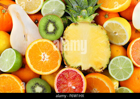 Variation von geschnittenen Früchten Stockfoto