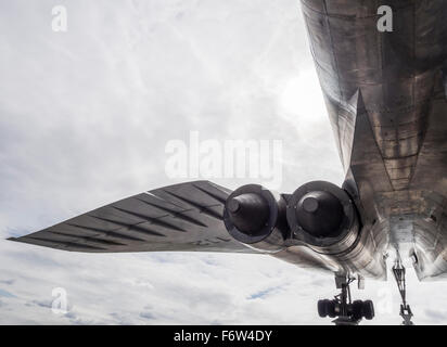 A verworfen russischen Tupolev Tu-144 Überschall-Passagierflugzeug. Stockfoto