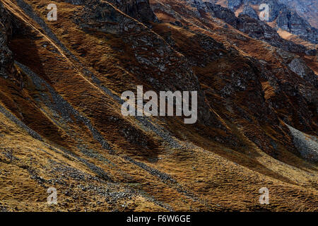 Tien-Shan-Berge in Herbstfarben, Autonome Region Xinjiang, China. Stockfoto