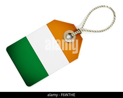 Irland Flagge auf isolierte Tag. Stockfoto