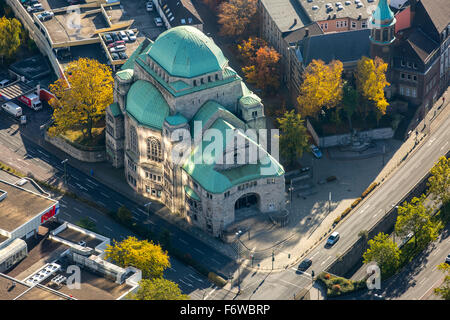 Alte Synagoge Essen im Abendlicht, Haus jüdischer Kultur Essen Kulturinstitut der Stadt Essen, Essen, Ruhrgebiet, Stockfoto