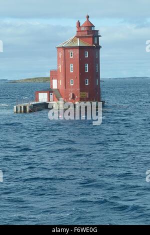 Kjeungskjær Leuchtturm, Norwegen. Stockfoto