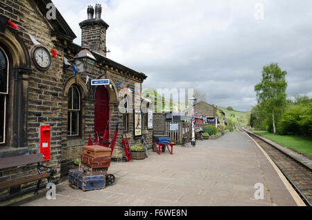 Keighley und Wert Tal Bahnhof, Oakworth Stockfoto