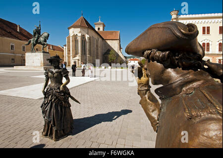 Central Square in der Festung, Alba Iulia, Siebenbürgen, Rumänien Stockfoto