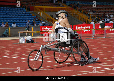 British Open Athletics Championships 2003 Spiele; behinderte Sportler an einem Track-Event teilnehmen, Stockfoto