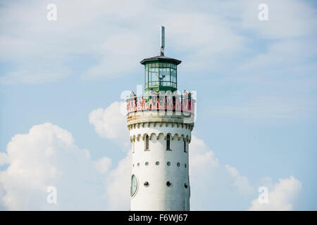 Lindauer Leuchtturm, Lindau, Bodensee, Bayern, Deutschland Stockfoto