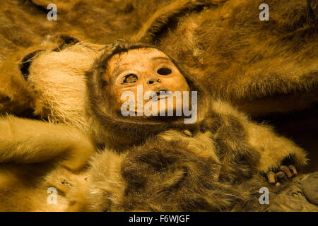 Qilakitsoq Mumie Kind in Grönland National Museum, Nuuk Godthab, Grönland Kitaa Stockfoto