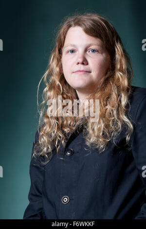 Kate Tempest, englischer Dichter, gesprochenes Wort Künstler und Dramatiker, an das Edinburgh International Book Festival 2015. Stockfoto