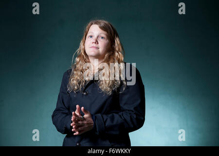 Kate Tempest, englischer Dichter, gesprochenes Wort Künstler und Dramatiker, an das Edinburgh International Book Festival 2015. Stockfoto