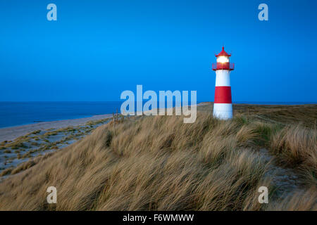 Liste Ost Leuchtturm, Ellenbogen-Halbinsel, Insel Sylt, Nordsee, Nordfriesland, Schleswig-Holstein, Deutschland Stockfoto