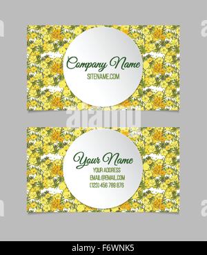 Doppelseitige floral Visitenkarte Stock Vektor