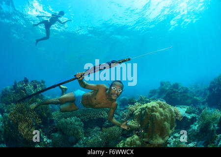 Lokalen antiallergene Tauchen unter Wasser, Alor Archipel, Indonesien, Sawu Meer, Pantarstrait, Indischer Ozean Stockfoto