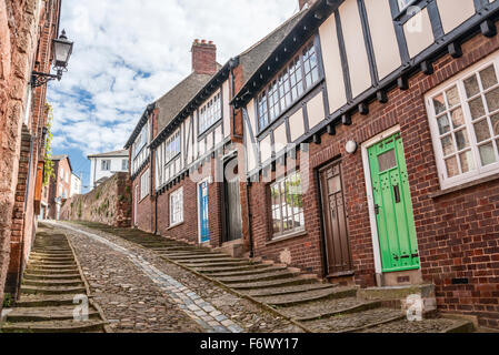 Fachwerkhaus am Stepcote-Hügel in der alten Stadt von Exeter, Devon, England, UK Stockfoto