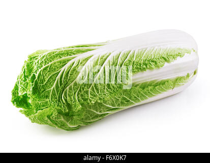 Romain Salat isoliert auf einem weißen Hintergrund. Clipping-Pfad Stockfoto