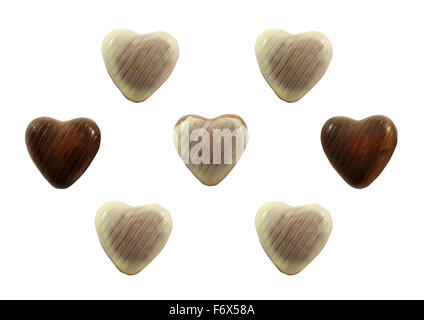 Leckere Pralinen Nahaufnahme auf weißem Hintergrund fotografiert Stockfoto