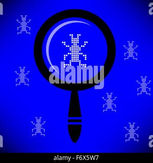 Software-Tests-Konzept. Computer-Virus. Stock Vektor