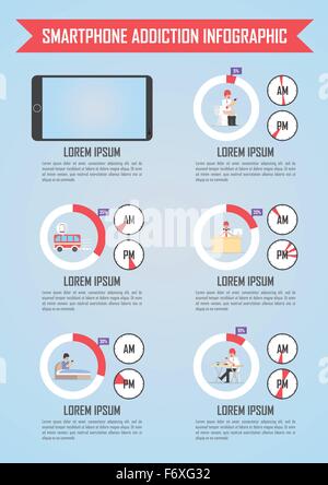 Smartphone und Internet sucht Infografiken, Vektor, EPS10 Stock Vektor