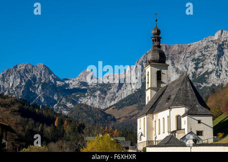 Pfarrkirche St. Sebastian, Reiteralpe hinter, Berchtesgadener Alpen, Ramsau Bei Berchtesgaden, Bayern, Upper Bavaria, Germany Stockfoto