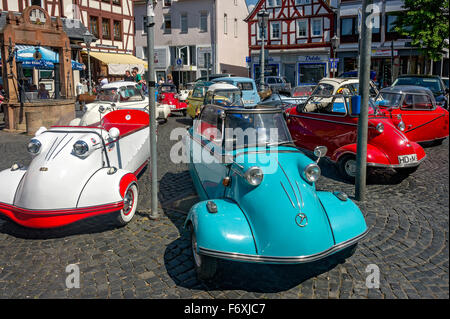 Oldtimer-Treffen, Oldtimer Messerschmitt Kabinen Roller FMR, Modellvarianten der KR 200, Baujahr 1955-1964, Marktplatz, Nidda Stockfoto