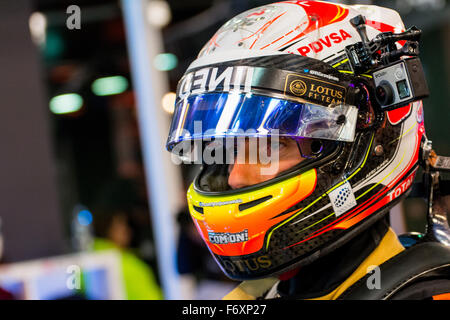 London, UK. 21. November 2015. 2012-ROC-Champion der Champions Romain Grosjean von Frankreich während ROC Fahrer Warm-up im Stadion am Queen Elizabeth Olympic Park am 21. November 2015 in LONDON, Vereinigtes Königreich (Foto: Gergo Toth Fotografie/ALAMY Live-Nachrichten) Stockfoto