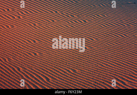 Psychedelische Rillen gebildet durch Winde bei Sonnenuntergang in den Dünen von Gomati Bereich, Katalako Dorf, Lemnos Island, Griechenland Stockfoto
