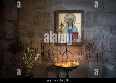 Innere des 6. Jahrhundert georgischen orthodoxen Dschwari Kloster nahe der Stadt Mzcheta in Georgien Stockfoto