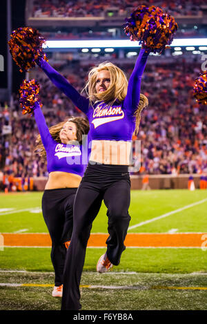 Clemson, SC, USA. 21. November 2015. Clemson Rallye Katzen während der NCAA Football-Spiel zwischen Wake Forest und Clemson im Memorial Stadium in Clemson, SC. David Bräutigam/CSM Stockfoto