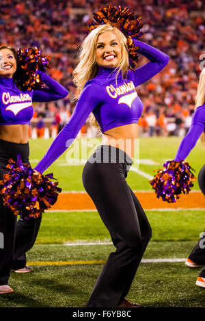 Clemson, SC, USA. 21. November 2015. Clemson Rallye Katzen während der NCAA Football-Spiel zwischen Wake Forest und Clemson im Memorial Stadium in Clemson, SC. David Bräutigam/CSM Stockfoto