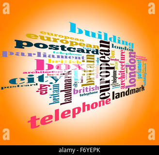 Wortwolke von London - Fantasy Farbe Hintergrund Stockfoto