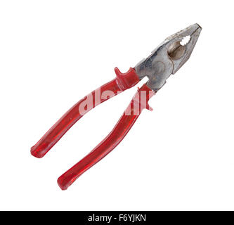 Alten Zangen isoliert auf weißem Hintergrund Stockfoto