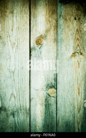 Grüne Grunge Bretter Textur abstrakte, Vintage Holzplanken in dunkelgrüner Farbe mit Vignette, flache Oberfläche rau aus Holz... Stockfoto