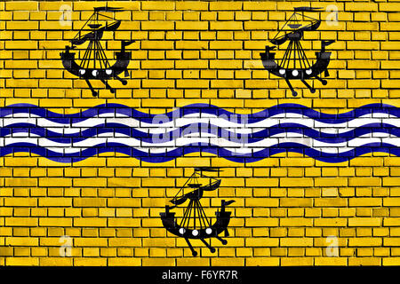 Flagge von Western Isles Rat auf Mauer gemalt Stockfoto