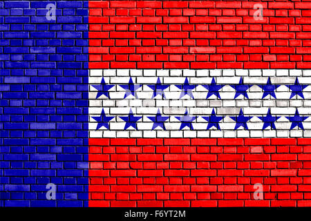 Flagge der Tuamotus auf Mauer gemalt Stockfoto