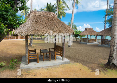 Reed Unterschlupf in einem tropischen Resort auf den Philippinen Stockfoto