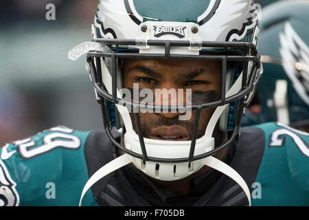 Philadelphia, Pennsylvania, USA. 22. November 2015. Philadelphia Eagles Runningback DeMarco Murray (29) blickt auf in der NFL-Spiel zwischen den Tampa Bay Buccaneers und die Philadelphia Eagles am Lincoln Financial Field in Philadelphia, Pennsylvania. Christopher Szagola/CSM/Alamy Live-Nachrichten Stockfoto